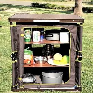 캠프365 폴더블 쉘프 3단 접이식 캠핑 캐비넷 수납장