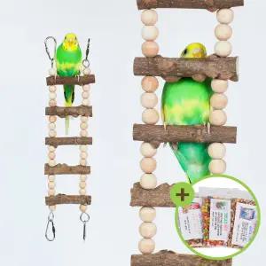천연 나무구슬 원목사다리 앵무새 장난감 횃대 01014
