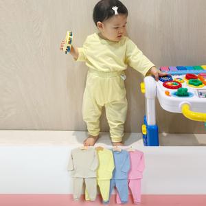 유아 아기 무지 싱글 실내복 내의 상하세트 면100%