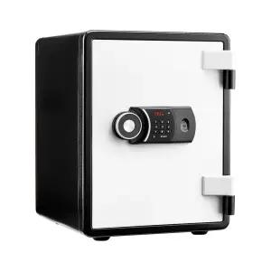 선일금고 루셀 NEW YES-031DF 블랙화이트 친절한 음성안내 지문인식 내화금고 63kg 서랍 선반 경보기장착