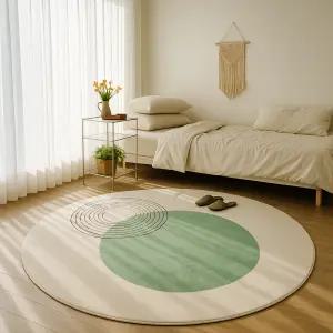 홈메이드 원형 러그 먼지없는 거실 카페트 워셔블 단모 거실러그 B형