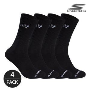 스케쳐스 남성 베이직 로고포인트 크루삭스 4P_BK