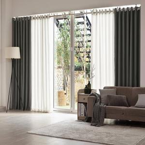 [레스티]아일렛형 하비드 암막커튼 거실형/대형 (210x233cm) 차콜그레이 2장 (커튼끈포함)