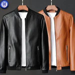 남성 봄가을 MAN-MADE 레더 세련된 가죽 점퍼 블루종 항공점퍼 발수 방풍 보온 방수 바람막이 3칼라/3