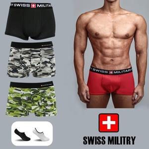 스위스밀리터리 남자팬티 4종세트+스위스밀리터리(양말2종/랜덤/무료)