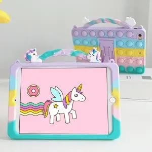 갤럭시탭 S10 S9 S8 S7 S6 A9 A8 A7 A 라이트 플러스 FE 유니콘 케이스 젤리 실리콘 스탠드 커버