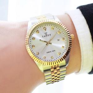 [기타][TANDY] 탠디 럭셔리 남성용 캘린더 메탈 손목시계(오스트리아 스톤 식입) T-3909 3종중 택1