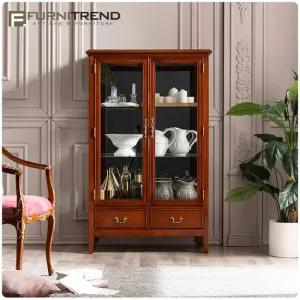시엘엔틱 양문유리장식장 앤틱그릇장