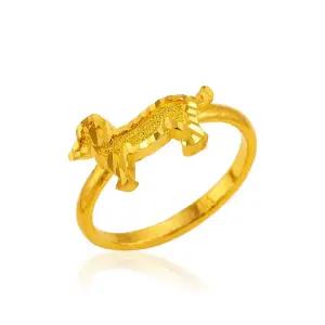 [한국금다이아몬드] 여자 순금 반지 퍼피 샌딩 컷팅 24K 3.75g 애끼 검지