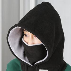 겨울방한모자 기모 후드 넥워머모자 여자 남자 커플 얼굴가리개 조깅 스키 겨울낚시 블랙 네이비 재재데이