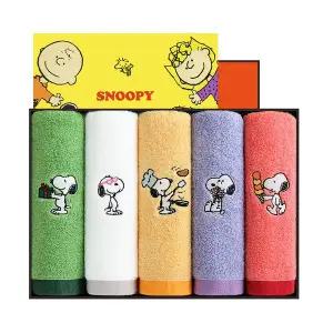 [송월타월]스누피 조이풀 150g 세면타월 5매 선물세트 (전용박스+쇼핑백)