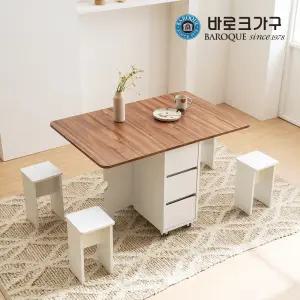 폴드 이동식 확장형 접이식식탁 테이블/3단서랍형_착불배송