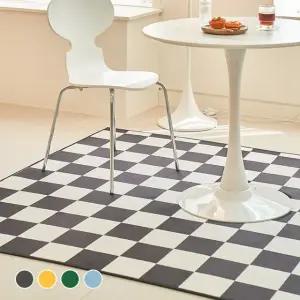 스칸디앤홈 먼지없는 빅 체커보드 단모 러그 거실 카페트 블랙 200x250