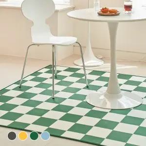 스칸디앤홈 먼지없는 빅 체커보드 단모 러그 거실 카페트 딥그린 200x250