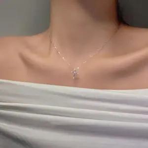 [하프클럽/]여자 큐빅 미니 반짝 크로스 십자가 목걸이