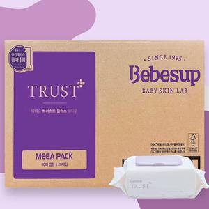 베베숲 트러스트 플러스 물티슈 캡형 80매 20팩 (1600매)