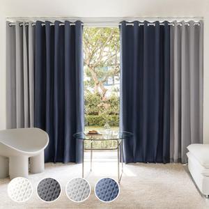 더자리 방한 다운필 패딩 커튼 아일렛형 긴창, 워머네이비