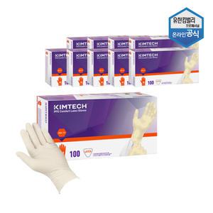 킴테크 PFE 컴포트 라텍스 글러브 중형 100매 10팩 1박스 4412310 식당 위생장갑