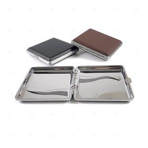 고급 담배케이스 20개비 슬림 인조가죽 메탈 파우치 홀더 지갑형 보관함 박스 흡연용품