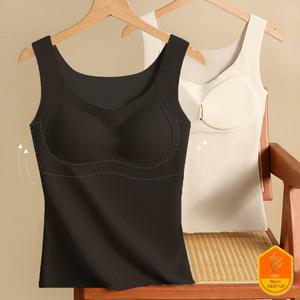 따뜻한 겨울 발열 기모나시 캡내장 노와이어 캐미솔