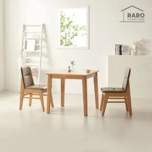 [/착불배송] 린디 800 고무나무 원목 2인 식탁 세트 2인용 테이블 (식탁+의자2
