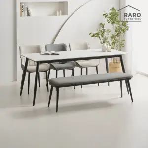 [/착불배송] 캐슬 1800 포세린 통 세라믹 6인 식탁 세트 (식탁+의자3+벤치1)