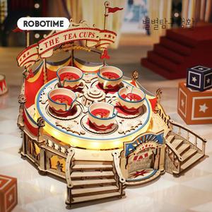 한글설명서 별별탐구생활 로보타임 티컵 TILT-A-WHIRL EA04 우드 퍼즐 놀이공원 ROKR