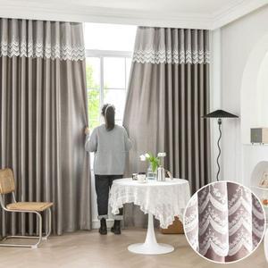 [지나송]아라우 포인트자수 아일렛 암막커튼(620x230) 봉+설치부속..[33727979]