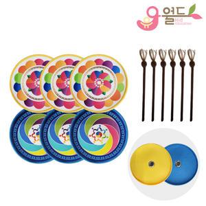 유아월드 민속 버나 돌리기 소고 세트 (2종 6개) 접시 쟁반 설날 추석 명절 전통 풍물 놀이 어린이 KC인증