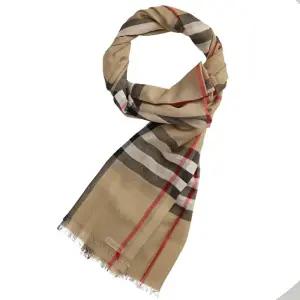 체크 8078779 MU 220X70 GNT CHK GAUZE 울 실크 머플러 스카프