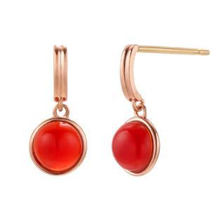갤러리아 여자 14K 귀걸이 핀 침 금귀걸이 레드 탄생석