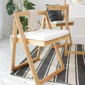 [벤트리]고무나무 원목 접이식 식탁의자 (2color)
