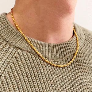 순금 24k 금 원통 컷팅 대나무 남자 신형 목걸이 18.75g(5)+18k잠금장치 선물