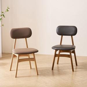 [소티디자인]모노 고무나무 원목 식탁의자 (1+1) - 2color