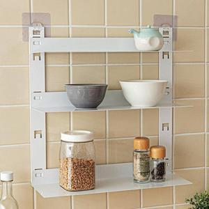 [RG4M6PT6]무타공 못없이 벽에붙이는 3단 철제 미니