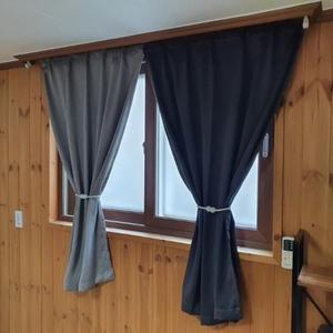 [RGK18R42]붙이는 찍찍이 암막커튼 다크그레이