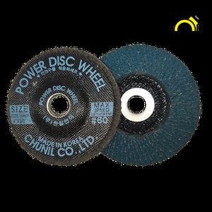 천일연마 파워디스크휠 Z 4인치 날개사포 페이퍼 플랩디스크 청평