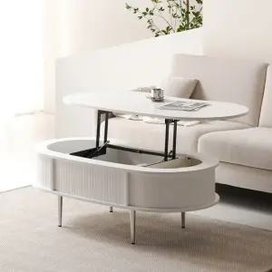 블리스데코 코이 1200 땅콩형 리프트업 거실 소파 테이블 BER194-C (착불)