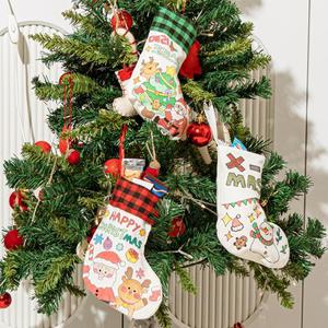 [오피스스쿨] 민화샵 KC인증 크리스마스 패브릭 양말 만들기 (3종 택1) DIY 트리장식 크리스마스소품 미술재료