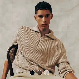 [지오다노] 054924 7gg 스티치 목넥 하프집업