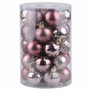 크리스마스 트리 장식볼 세트 7종 34p 로즈골드 오너먼트