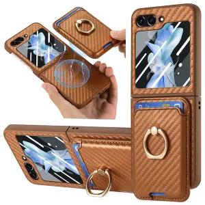 갤럭시Z플립7FE Z플립6 제트지 카본 패턴 맥세이프 카드지갑 세트 링 거치대 핸드폰 케이스