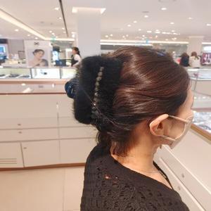 [JJQUEEN] 안나 밍크퍼 고리집게핀 HR1295