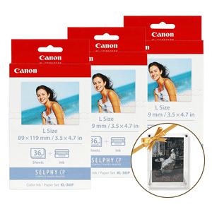 캐논 셀피 KL-36IP 포토인화지 L사이즈 36매 3개세트 액자포함