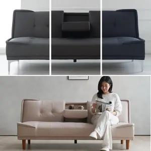 [비밀혜택]리도 패브릭룩방수가죽 2인 3인 폴딩 컵홀더 1인 소파베드