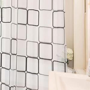 [BZI2LM93_51CW]방수 욕실 샤워가림막 사각무늬 화장실커튼