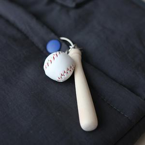 야구 배트 방망이 야구공 키링 열쇠고리 가방고리 가방꾸미기 아이템 세트 [Mini Baseball Bat Key Backpack Ring Set]