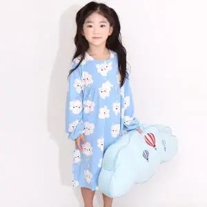 프리미에팜 여아용 구름 피치기모 원피스 잠옷 BL