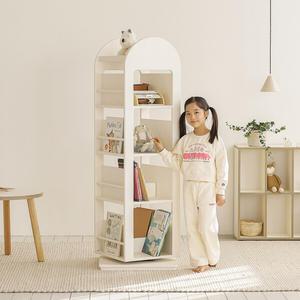 루키 회전책장 4단 유아 전면 원목책장 2colors