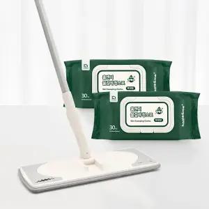 특대형 밀대걸레+물걸레 청소포 캡형 60매